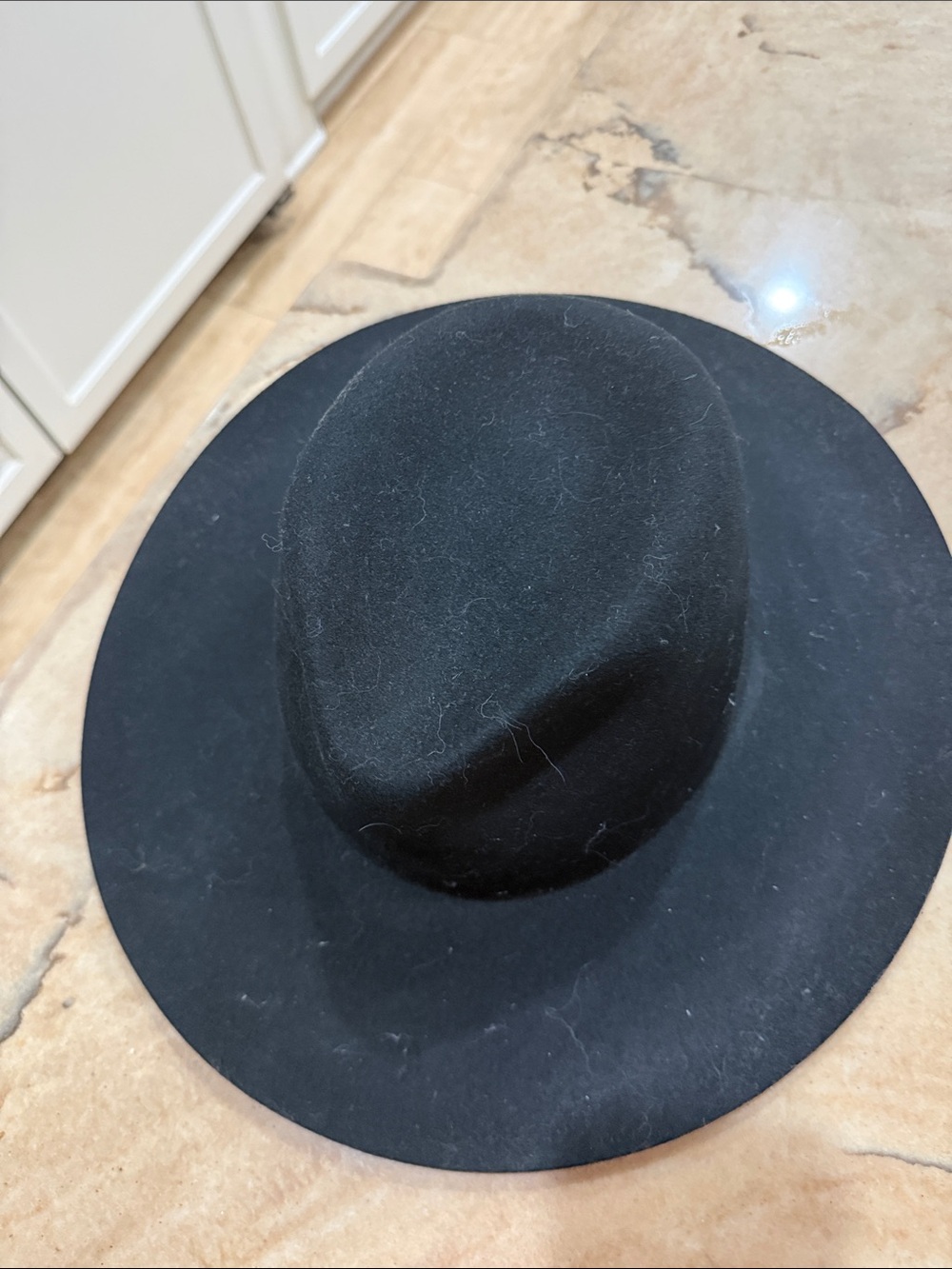 Men's Black Wool Felt Fedora Hat
